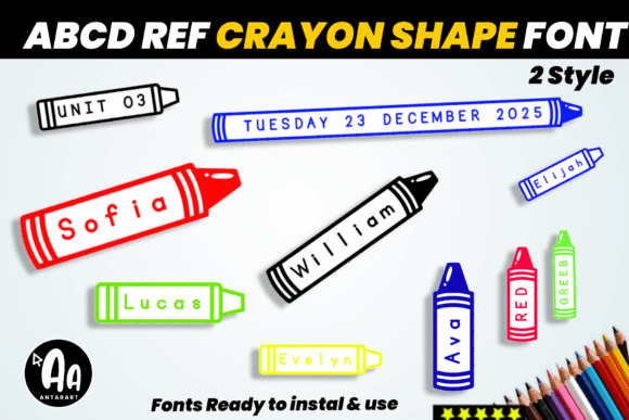 Abcd Ref Crayon Shape: A Creative Typeface for Editorial Design