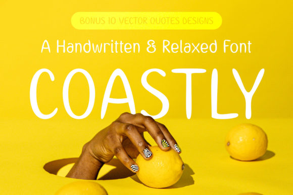 Coastly: A Handwritten Typeface for Calm, Editorial Design