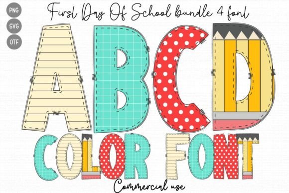 First Day of School Typeface Review: A Bold Color Font for Playful Branding