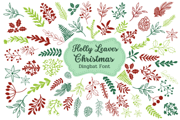 Holly Leaves Christmas Font Review