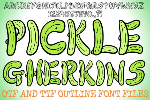 Pickle Gherkins: A Tangy Display Font for Handmade Labels and Crafts