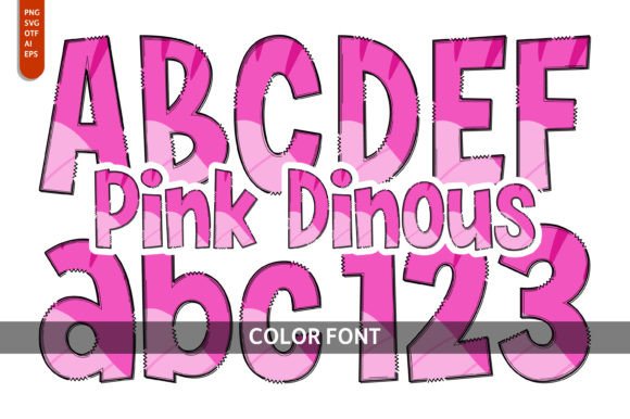 Pink Dinous: A Whimsical Color Font for Editorial Playfulness