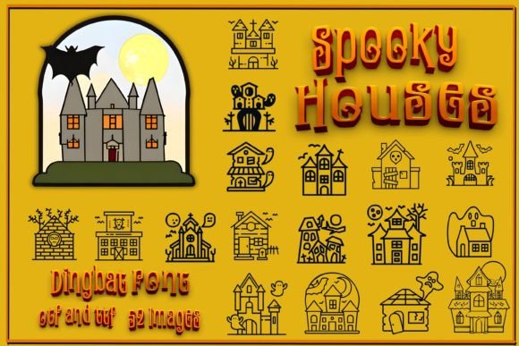 Spooky Houses: A Spine-Tingling Dingbat Font for Editorial Design